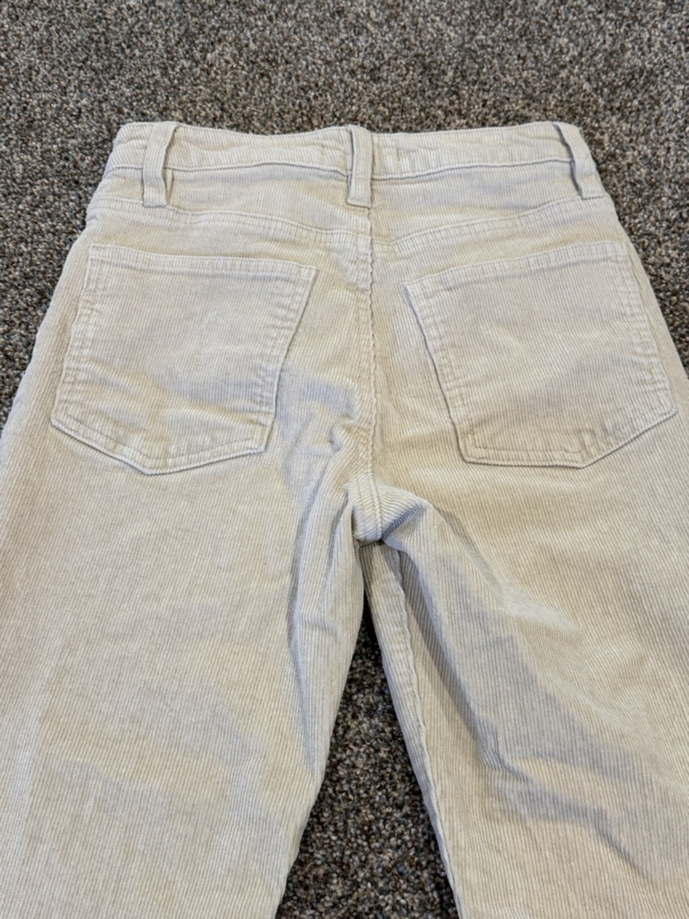 Forever 21 Cream Corduroy High-Rise Pants Flare Leg Embroidered Flowers Size S - Picture 3 of 11